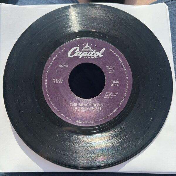 BEACH BOYS ( GOD ONLY KNOWS ) MONO Capitol Records 45 A-5039 VINYL 45 VG++