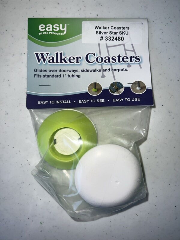 1H Walker Glides, Walker Glide Caps, Walker Slides, Rubber Tips, Green, 2 Count