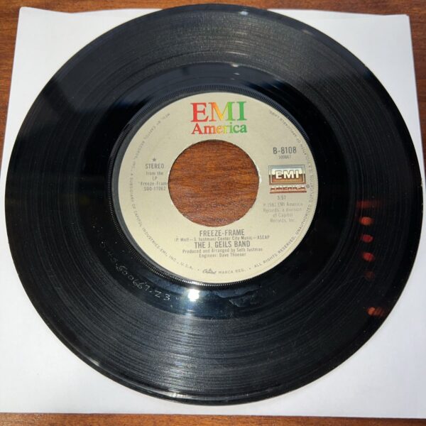 The J. Geils Band, Freeze Frame/Flamethrower 45 VG+ 1981 EMI America