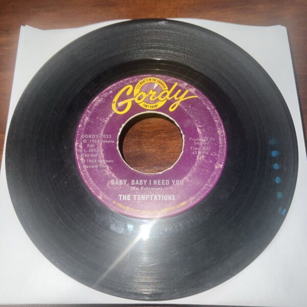 The Temptations Soul 45 Girl bw Baby, Baby I Need You on Gordy