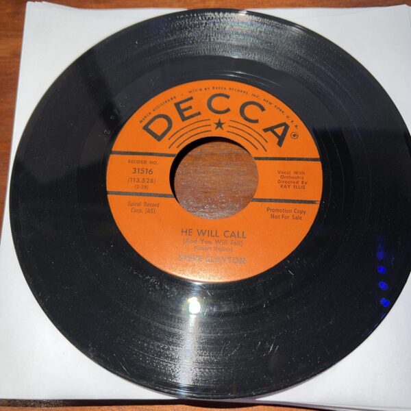 STEVE CLAYTON 45 He Will Call / Her Make-Up Kit VG++/MINT- Decca PROMO   Mc 1334